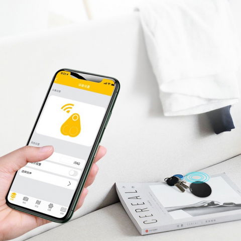 Dispozitiv anti pierdere inteligent, conexiune bluetooth, dispozitiv anti pierdere pentru accesorii, baterie si manual de utilizare incluse 38 x 38 x 7 mm, negru [2]