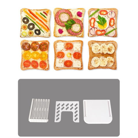 Dispozitiv de feliat paine, grosime 1 cm, pliabil, din abs, 16 x 15 x 14.5 cm, alb [6]