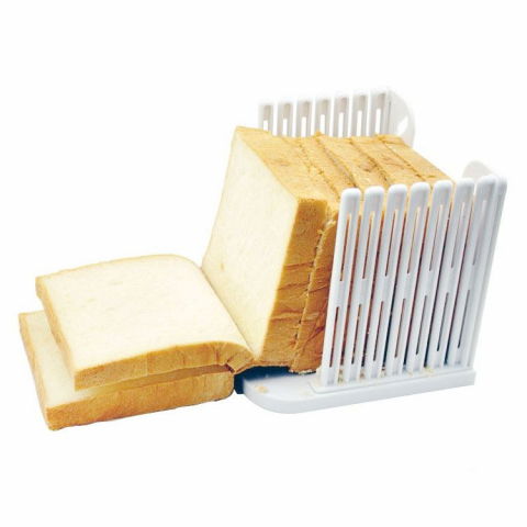 Organizatoare si accesorii pentru bucatarie - Dispozitiv de feliat paine, grosime 1 cm, pliabil, din abs, 16 x 15 x 14.5 cm, alb