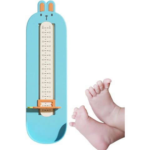 Dispozitiv de masurat talpa piciorului pentru bebelusi, 6-24, model iepuras, albastru [3]