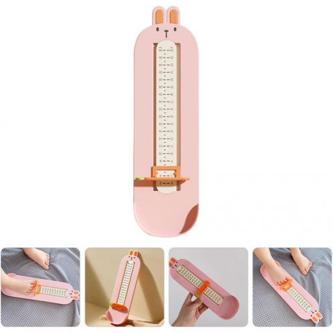 Dispozitiv de masurat talpa piciorului pentru bebelusi, 6-24, model iepuras, roz [4]