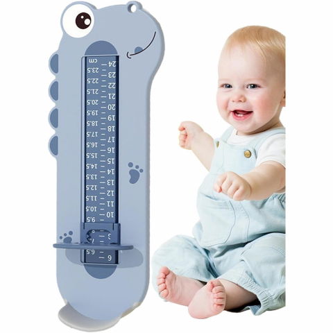 Dispozitiv de masurat talpa piciorului pentru bebelusi, 9-24, model dinozaur, albastru [3]