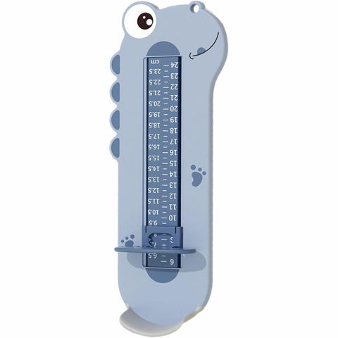 Îngrijire, transport și organizare pentru bebeluși și copii - Dispozitiv de masurat talpa piciorului pentru bebelusi, 9-24, model dinozaur, albastru