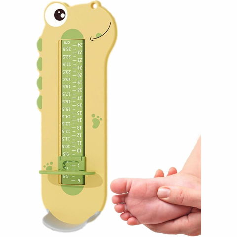 Dispozitiv de masurat talpa piciorului pentru bebelusi, 9-24, model dinozaur, galben [4]