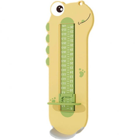 Îngrijire, transport și organizare pentru bebeluși și copii - Dispozitiv de masurat talpa piciorului pentru bebelusi, 9-24, model dinozaur, galben