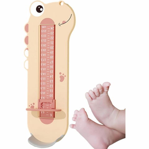 Dispozitiv de masurat talpa piciorului pentru bebelusi, 9-24, model dinozaur, roz [2]