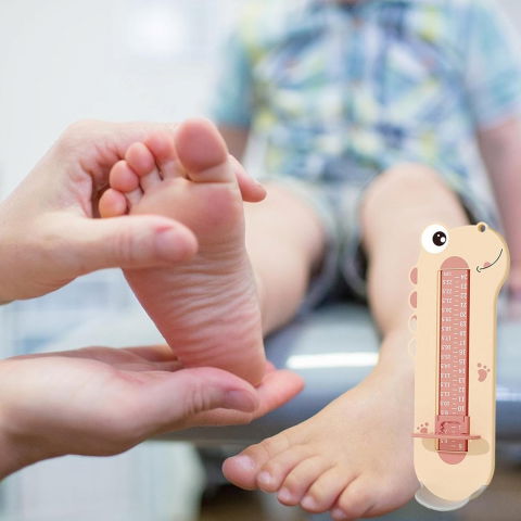 Dispozitiv de masurat talpa piciorului pentru bebelusi, 9-24, model dinozaur, roz [1]
