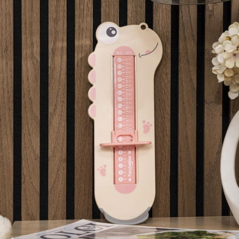 Dispozitiv de masurat talpa piciorului pentru bebelusi, 9-24, model dinozaur, roz [4]