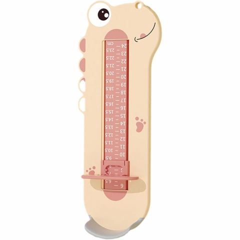 Îngrijire, transport și organizare pentru bebeluși și copii - Dispozitiv de masurat talpa piciorului pentru bebelusi, 9-24, model dinozaur, roz