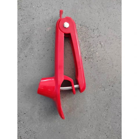 Dispozitiv de scos samburi, manual, cu 1 gaura, pentru cirese/masline, 20.5 x 3.8 x 13 cm, din abs+otel inoxidabil, cu maner, rosu [2]