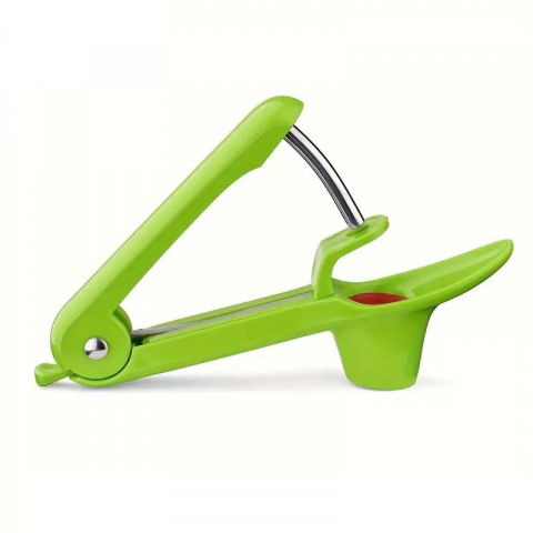 Dispozitiv de scos samburi, manual, cu 1 gaura, pentru cirese/masline, 20.5 x 3.8 x 13 cm, din abs+otel inoxidabil, cu maner, verde [7]