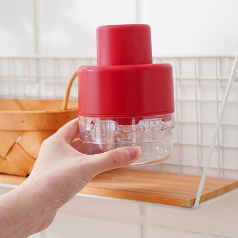 Dispozitiv de scos samburi, manual, cu 7 gauri, pentru cirese, 13 x 9.2 cm, din abs, rosu [4]