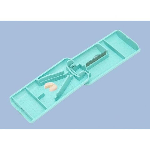 Dispozitiv taiere si depozitare medicamente, albastru, plastic, 8 x 4 x 1.8 cm [7]