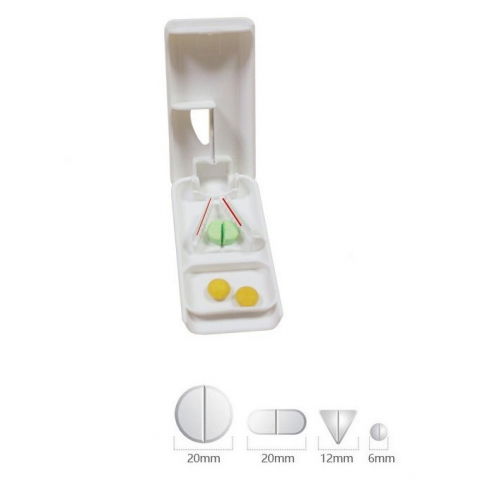 Dispozitiv taiere si depozitare medicamente, bej, plastic, 8 x 4 x 1.8 cm [4]