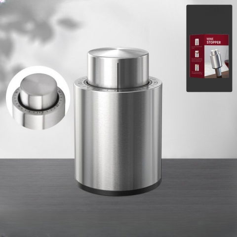 Dop de etansare a sticlei de sampanie, data etansare, reutilizabil, usor de depozitat si folosit, 4.5 x 4.5 x 8 cm, gri [4]