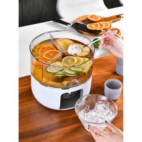 Dozator de apa  3 compartimente rotative, capacitate mare de 3l, alb [2]