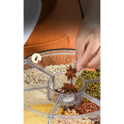 Dozator de cereale  rotativ 360, 6 compartimente, capacitate 3 l, rezistent la umezeala, inchidere etansa, verde inchis [9]