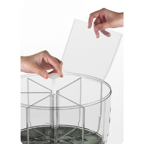 Dozator etajat de cereale  rotativ 360, 6 compartimente, capacitate 10l, cofraj special pentru oua, vas pentru scurgerea cerealelor, 35x27.5 cm, verde [7]