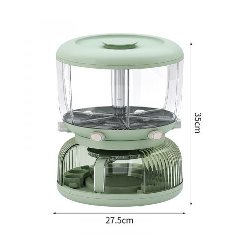 Dozator etajat de cereale  rotativ 360, 6 compartimente, capacitate 10l, cofraj special pentru oua, vas pentru scurgerea cerealelor, 35x27.5 cm, verde [8]
