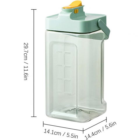 Dozator portabil pentru bauturi  3.5 litri, capac etans, duza deschidere/inchidere, recipent din plastic, gradat, filtru, maner, pentru diverse bauturi, 29.7 x 14.1 x 14.4 cm, verde [8]