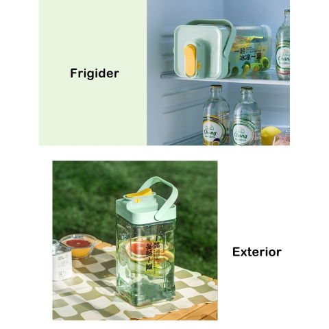 Dozator portabil pentru bauturi  3.5 litri, capac etans, duza deschidere/inchidere, recipent din plastic, gradat, filtru, maner, pentru diverse bauturi, 29.7 x 14.1 x 14.4 cm, verde [4]