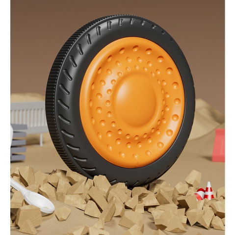 Excavator electric, pe 4 roti antiderapante, cu telecomanda, brat controlat electric, cu telecomanda, +2 ani, portocaliu [2]