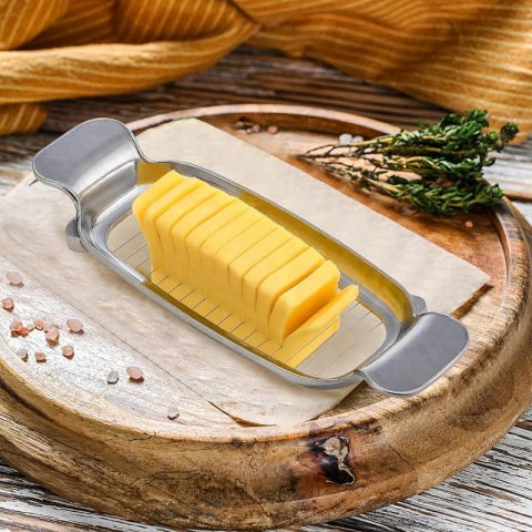 Feliator de alimente, pentru branza, unt, oua, din aluminiu, 19.5 x 6.5 x 2 cm, argintiu [2]