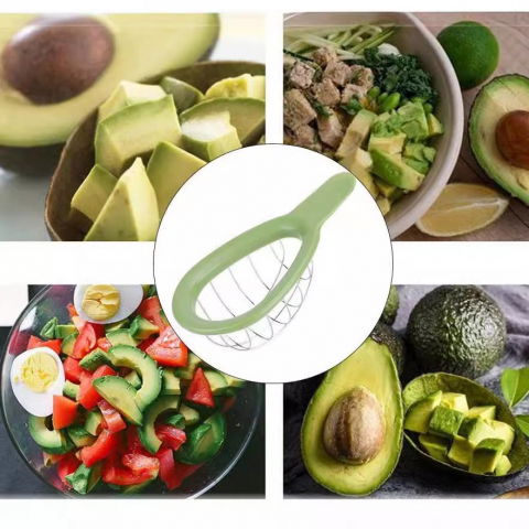 Feliator de avocado, pentru taierea in cubulete, multifunctional, pentru bucatarie, otel inoxidabil, abs, 16x8x5 cm, verde [3]