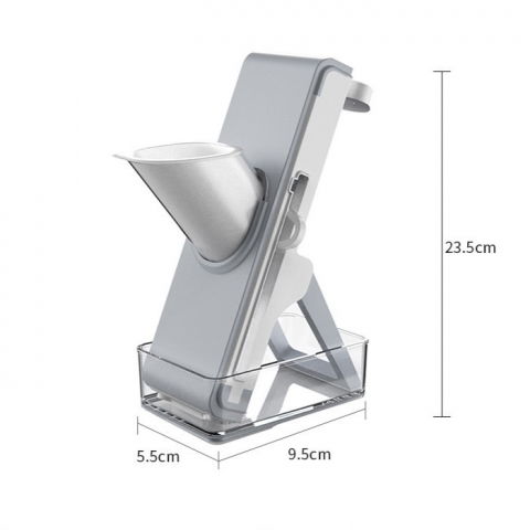 Feliator de legume multifunctional, taieturi diferite, razatoare pentru bucatarie, taietor de cartofi, presa manuala, pliabila, extensibila, pp pet, 23.5x9.5x5.5 cm, alb [10]