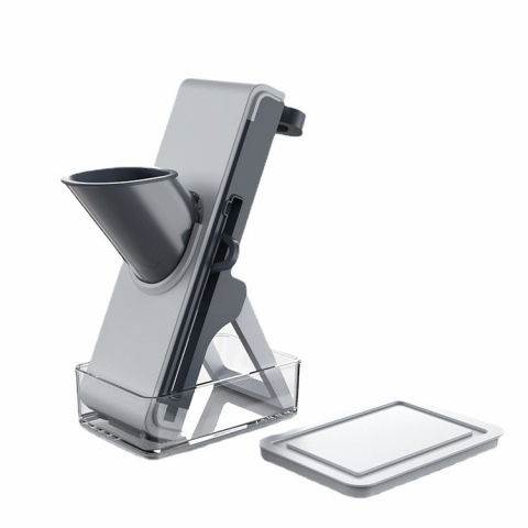 Feliator de legume multifunctional, taieturi diferite, razatoare pentru bucatarie, taietor de cartofi, presa manuala, pliabila, extensibila, pp pet, 23.5x9.5x5.5 cm, gri [8]