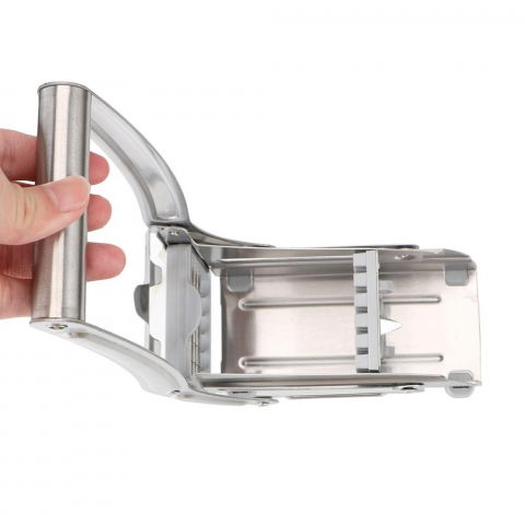 Feliator manual  pentru cartofi pai si legume, din inox, cu 2 dimensiuni de feliere, 25.5 x 11.7 cm, argintiu [4]