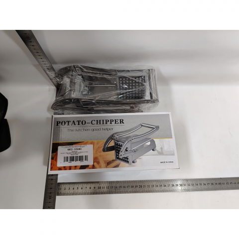 Feliator manual  pentru cartofi pai si legume, din inox, cu 2 dimensiuni de feliere, 25.5 x 11.7 cm, argintiu [11]