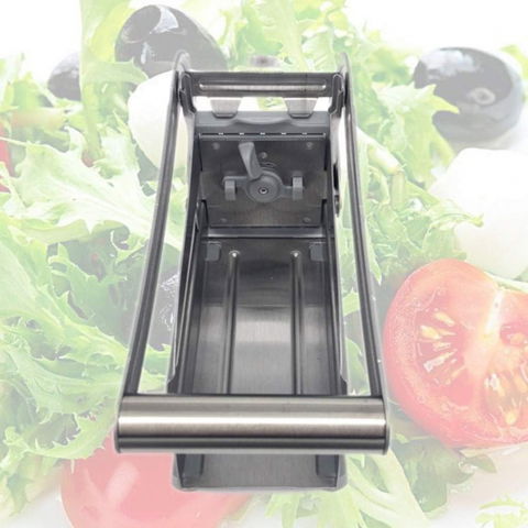 Feliator manual  pentru cartofi pai si legume, din inox, cu 2 dimensiuni de feliere, 25.5 x 11.7 cm, argintiu [5]