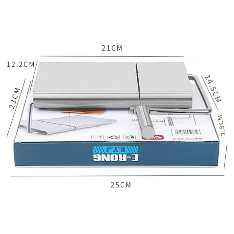 Feliator manual  pentru cascaval, salam, prajituri, unt, din otel inoxidabil, usor de curatat si utilizat, 5 lame de schimb incluse, picioare antiderapante, 21 x 12.2 x 2.8 cm, argintiu [3]