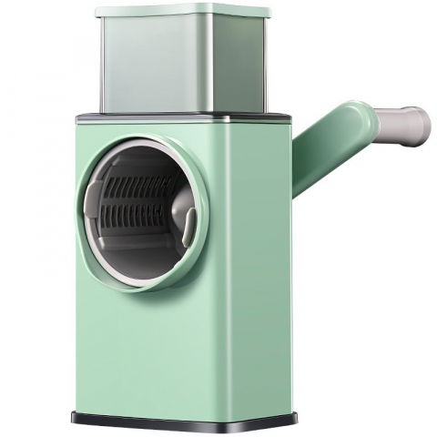 Feliator manual pentru legume  3 lame din otel inxodabil, 3 tipuri de feliere, material carcasa abs, latime maxima feliere 4 mm, baza de tip ventuza, usor si sigur de utilizat, 28.5 x 9,2 x 13.5 cm, verde