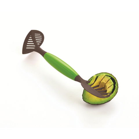 Feliator multifunctional pentru avocado, pentru taierea in cubulete si pasare, pentru bucatarie, preparare guacamole, abs, 24x7x6 cm, verde [3]