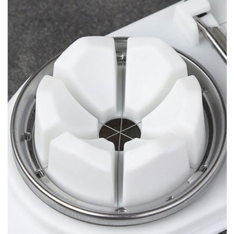 Feliator multifunctional  pentru oua, mozzarela, fructe, 2 forme de feliere, agatatoare, 20 cm, alb [4]