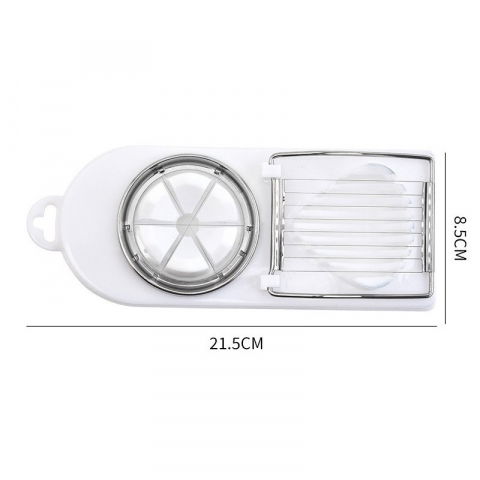 Feliator multifunctional  pentru oua, mozzarela, fructe, 2 forme de feliere, agatatoare, 20 cm, alb [5]