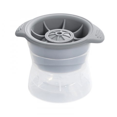 Forme pentru gheață, înghețată și prăjituri - Forma cub de gheata, rotund, polipropilena/silicon, 11x7.5x7.8 cm, gri