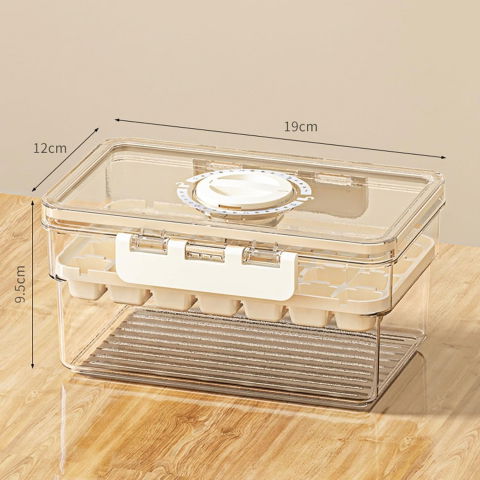 Forma de gheata, doua straturi, inchidere etans, din pp+pet, 19 x 12 x 9.5 cm, bej [1]