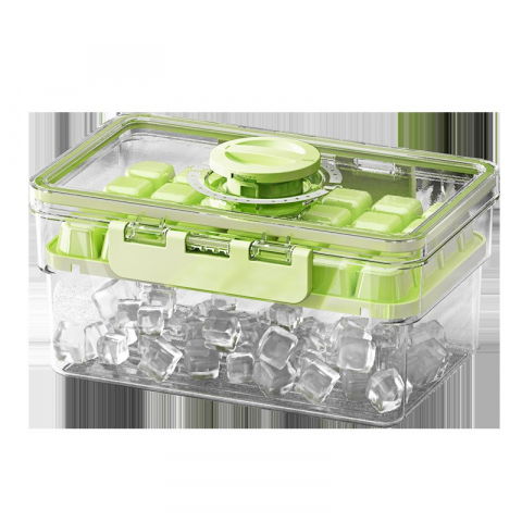 Forma de gheata, doua straturi, inchidere etans, din pp+pet, 19 x 12 x 9.5 cm, verde [2]