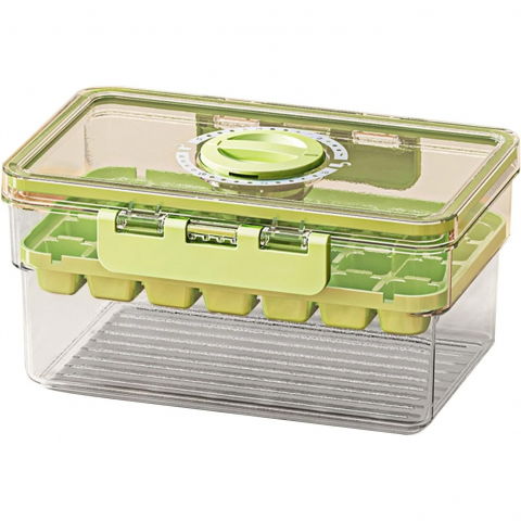 Forme pentru gheață, înghețată și prăjituri - Forma de gheata, un strat, inchidere etans, din pp+pet, 19 x 12 x 9.5 cm, verde