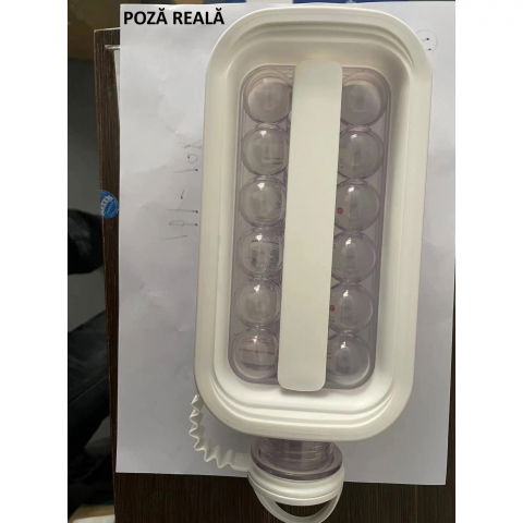 Forma pentru gheata 2 in 1 portabila, tavita sub forma de sticla, diametru 3 cm, multifunctional, 17 bilute de gheata, 27.5 x 11.4 x 5.5 cm, culoare alb [7]