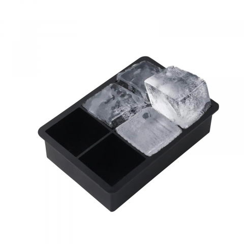 Forma pentru gheata, 6 forme patrate cu capac, din silicon, 17 x 12 x 6 cm, negru [2]