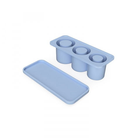 Forme pentru gheață, înghețată și prăjituri - Forma pentru gheata, din silicon, cuburi de gheata, forme rotunde, inghetare rapida, 20.7 x 8.4 x 6.5 cm albastru