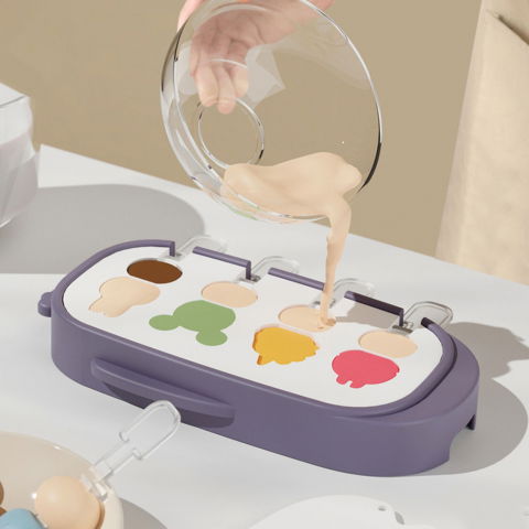 Forma pentru inghetata  4 compartimente, forme cu animalute, materialsilicon si abs, 21 x 12.8 x 3cm, mov [6]