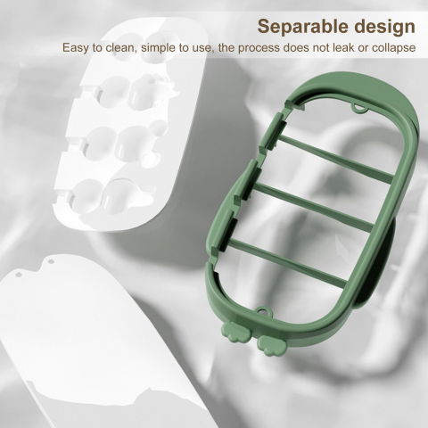 Forma pentru inghetata  4 compartimente, forme cu animalute, materialsilicon si abs, 21 x 12.8 x 3cm, verde [5]