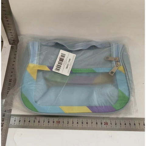 Geanta cosmetice de voiaj  impermeabila, translucida mata, 22 x 16 x 14 cm, albastru [2]