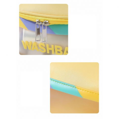 Geanta cosmetice de voiaj  impermeabila, translucida mata, 22 x 16 x 14 cm, galben [11]