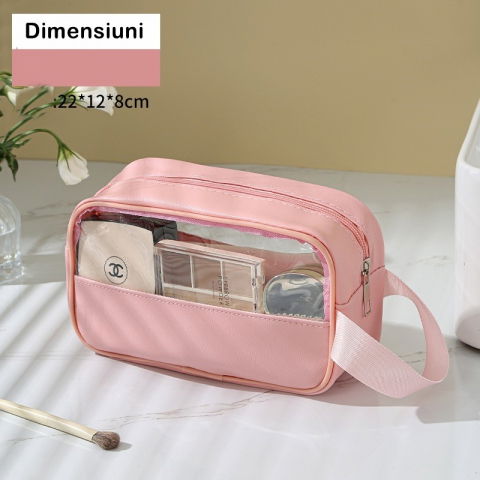 Geanta cosmetice  pentru voiaj sau organizare, 22 x 12 x 8 cm, roz [3]